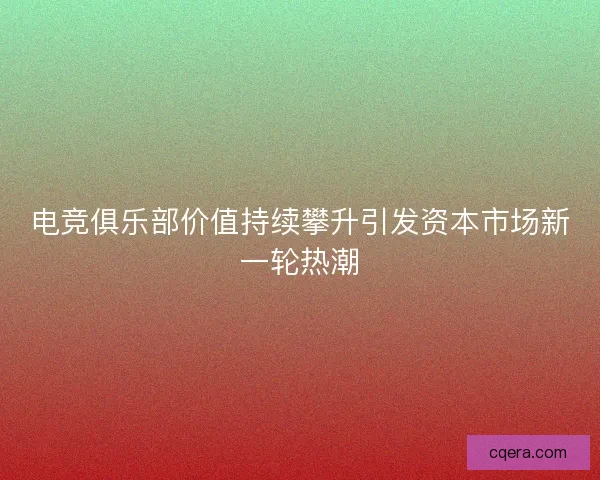 电竞俱乐部价值持续攀升引发资本市场新一轮热潮 电竞俱乐部价值持续攀升引发资本市场新一轮热潮